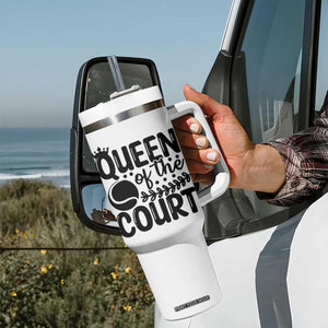 Funny Tennis Lover Gift Tumbler With Handle Queen Of The Court TS12 Print Your Wear