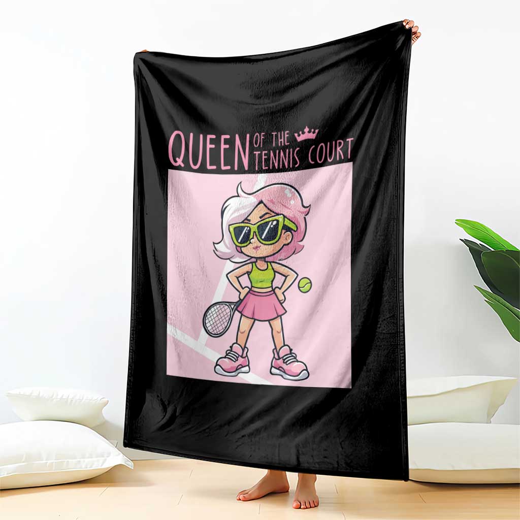 Queen Of The Court Throw Blanket Funny Tennis Player Gift For Women TS12 Print Your Wear