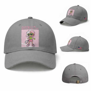 Queen Of The Court Baseball Cap Funny Tennis Player Gift For Women TS12 Baseball Cap Universal Fit Sport Gray Print Your Wear