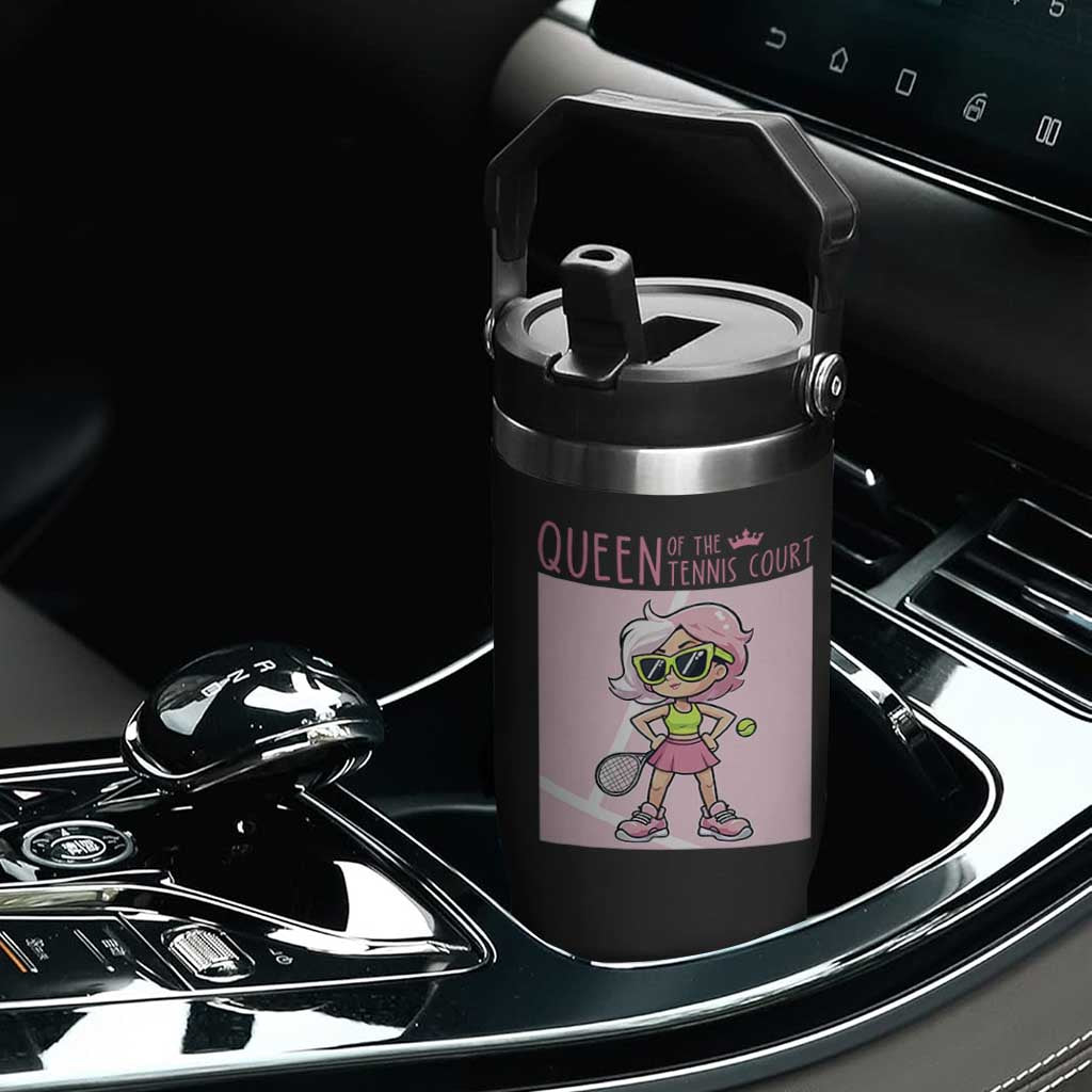 Queen Of The Court Flip Straw Tumbler Funny Tennis Player Gift For Women TS12 Print Your Wear