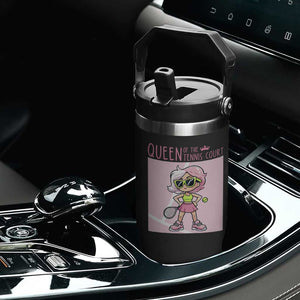 Queen Of The Court Flip Straw Tumbler Funny Tennis Player Gift For Women TS12 Print Your Wear