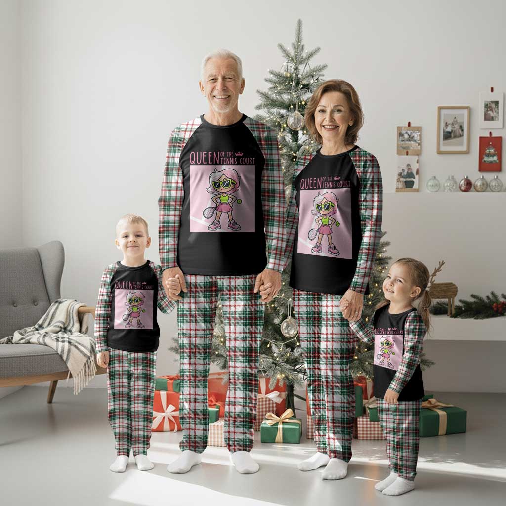 Queen Of The Court Plaid Pajama Set Funny Tennis Player Gift For Women TS12 Christmas Plaid Print Your Wear