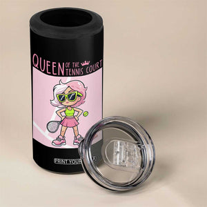 Queen Of The Court 4 in 1 Can Cooler Tumbler Funny Tennis Player Gift For Women TS12 Print Your Wear