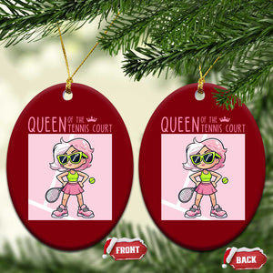 Queen Of The Court Ceramic Ornament Funny Tennis Player Gift For Women TS12 Print Your Wear