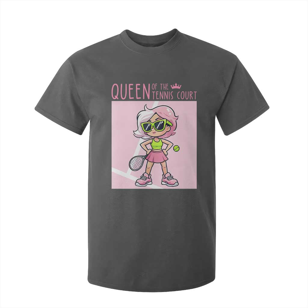 Queen Of The Court T Shirt For Kid Funny Tennis Player Gift For Women TS12 Dark Heather Print Your Wear