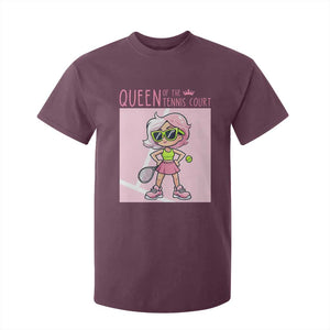 Queen Of The Court T Shirt For Kid Funny Tennis Player Gift For Women TS12 Maroon Print Your Wear