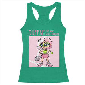 Queen Of The Court Racerback Tank Top Funny Tennis Player Gift For Women TS12 Irish Green Print Your Wear