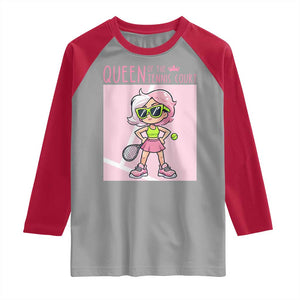 Queen Of The Court Raglan Shirt Funny Tennis Player Gift For Women TS12 Sport Gray Red Print Your Wear