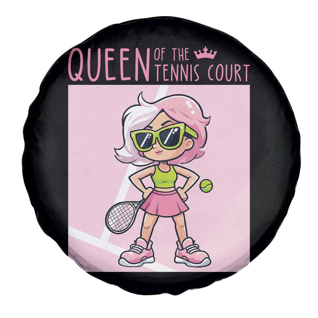 Queen Of The Court Spare Tire Cover Funny Tennis Player Gift For Women TS12 Print Your Wear