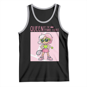 Queen Of The Court Tank Top Funny Tennis Player Gift For Women TS12 Black Athletic Heather Print Your Wear