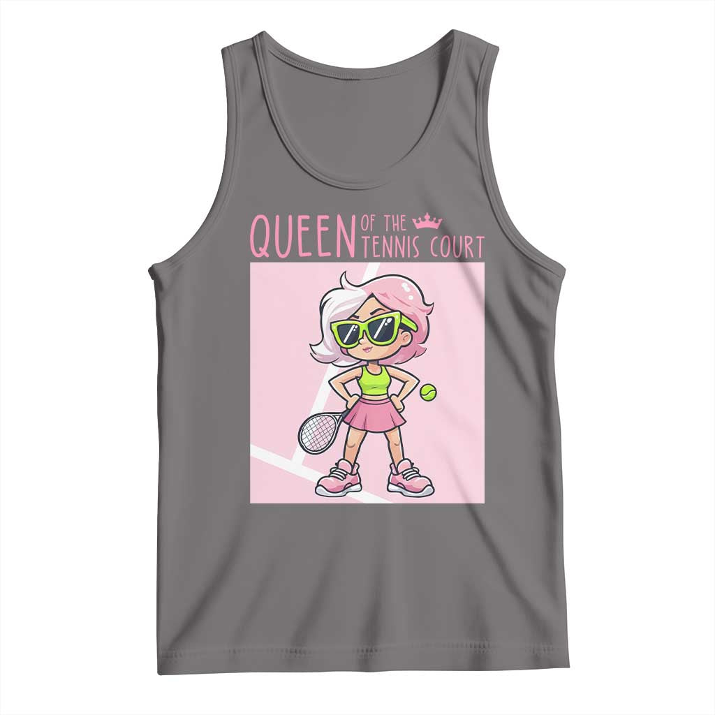 Queen Of The Court Tank Top Funny Tennis Player Gift For Women TS12 Deep Heather Print Your Wear