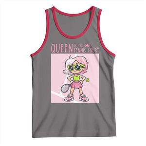 Queen Of The Court Tank Top Funny Tennis Player Gift For Women TS12 Deep Heather Red Print Your Wear