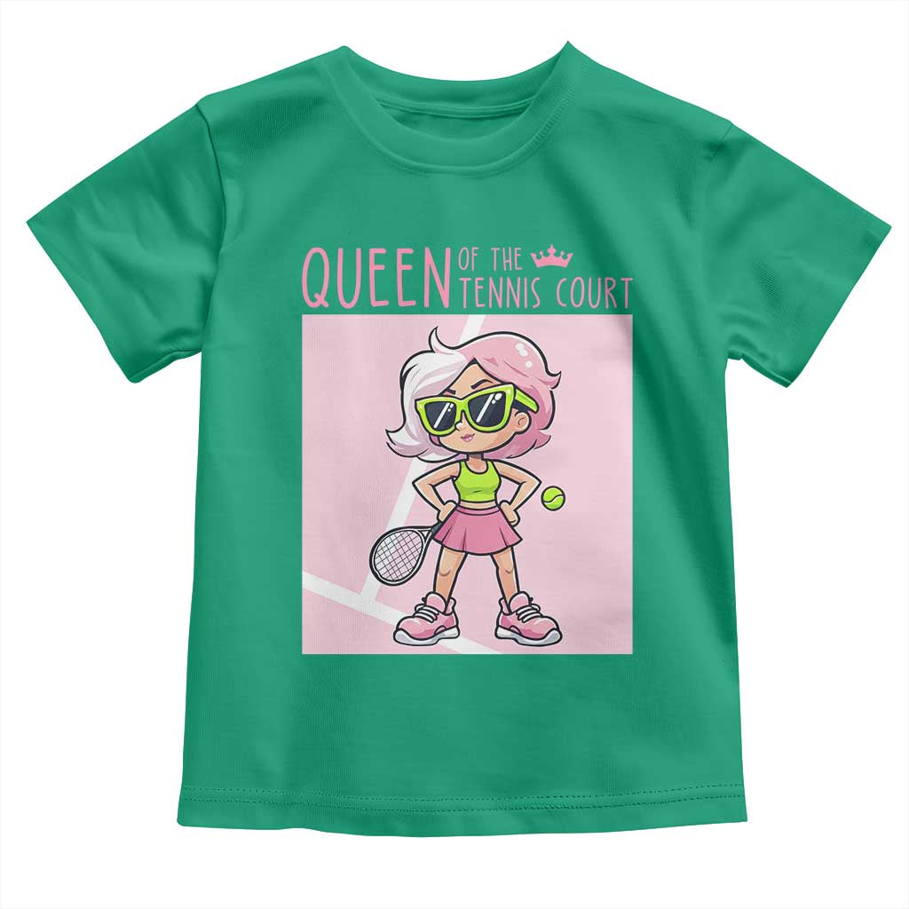 Queen Of The Court Toddler T Shirt Funny Tennis Player Gift For Women TS12 Irish Green Print Your Wear