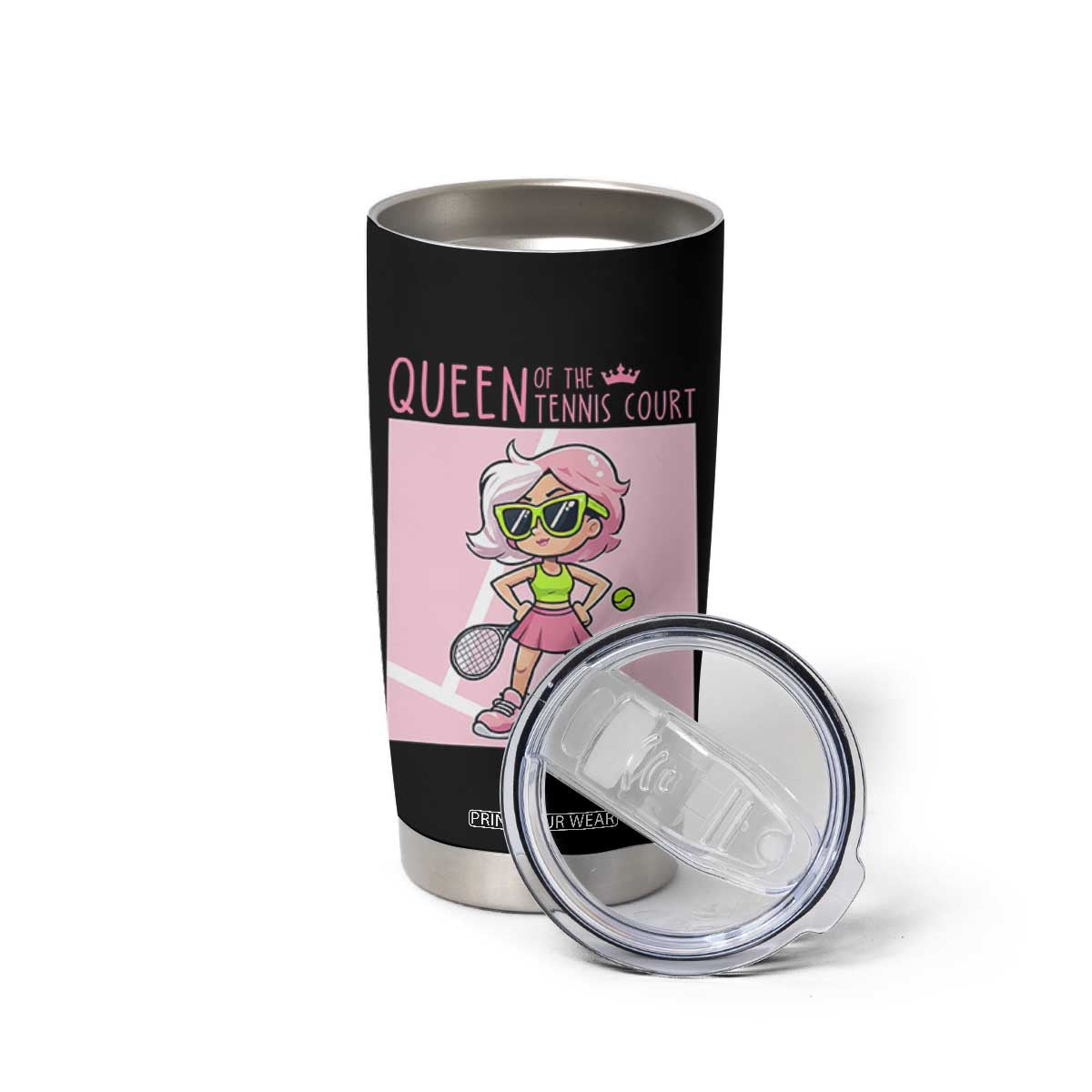 Queen Of The Court Tumbler Cup Funny Tennis Player Gift For Women TS12 Print Your Wear