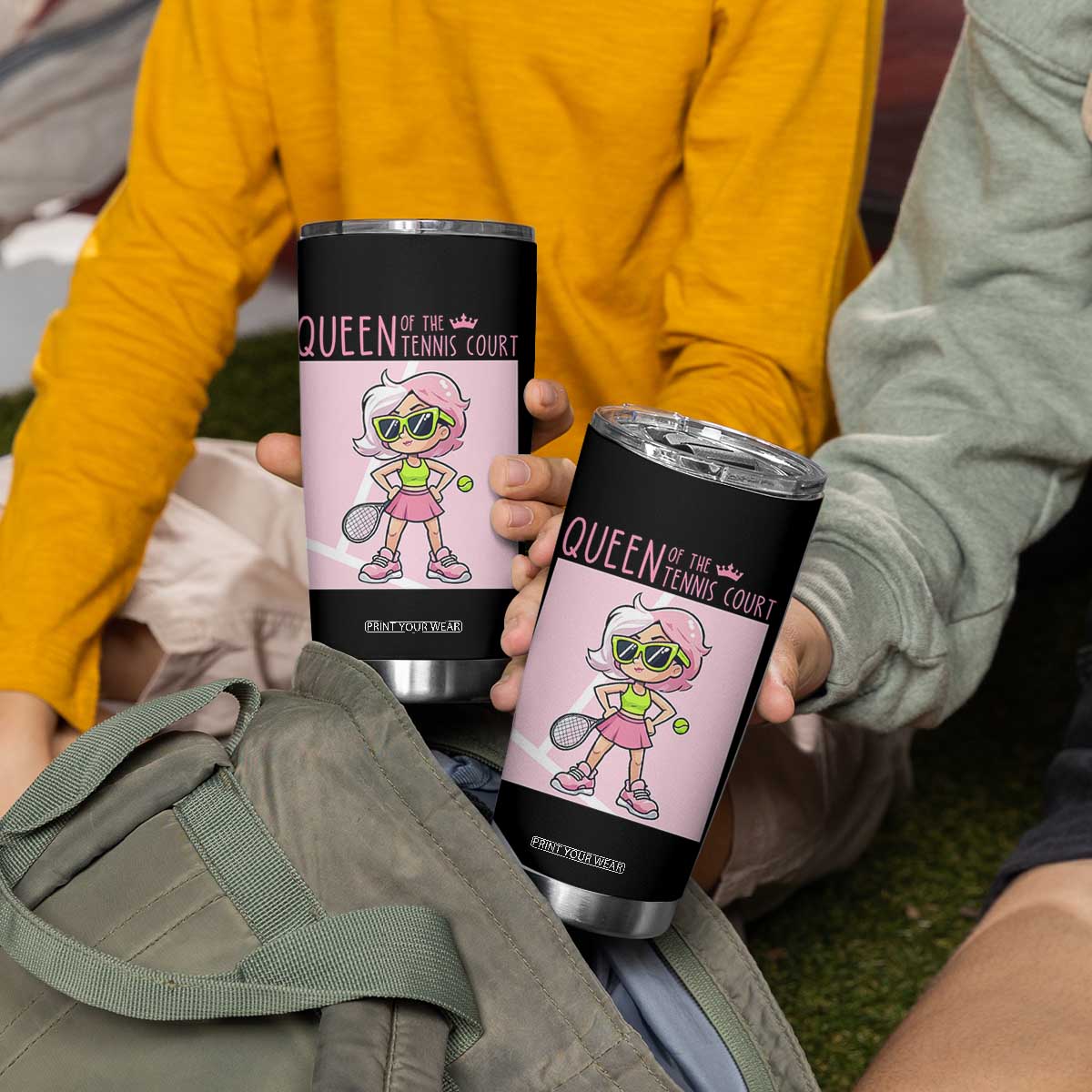 Queen Of The Court Tumbler Cup Funny Tennis Player Gift For Women TS12 Print Your Wear