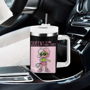 Queen Of The Court Tumbler With Handle Funny Tennis Player Gift For Women TS12 Print Your Wear