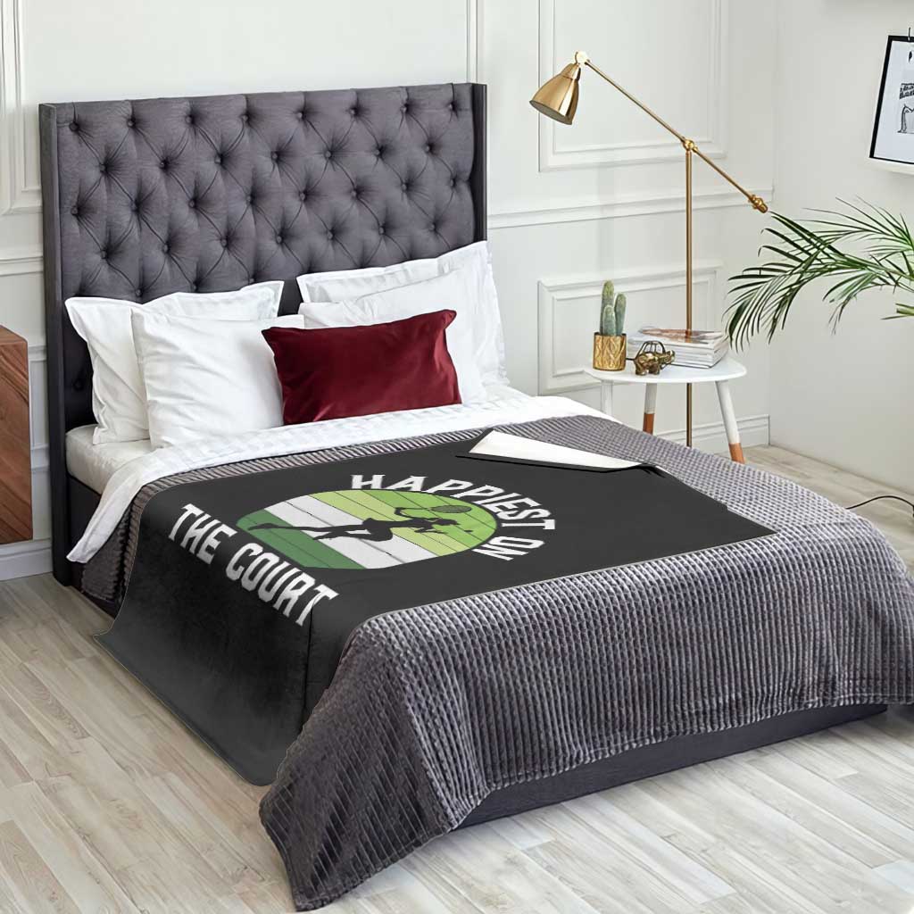 Happiest On The Court Throw Blanket Vintage Retro Tennis Girl Gift TS12 Print Your Wear