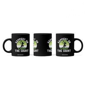 Happiest On The Court Coffee Mug Vintage Retro Tennis Girl Gift TS12 Print Your Wear