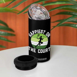 Happiest On The Court 4 in 1 Can Cooler Tumbler Vintage Retro Tennis Girl Gift TS12 Print Your Wear