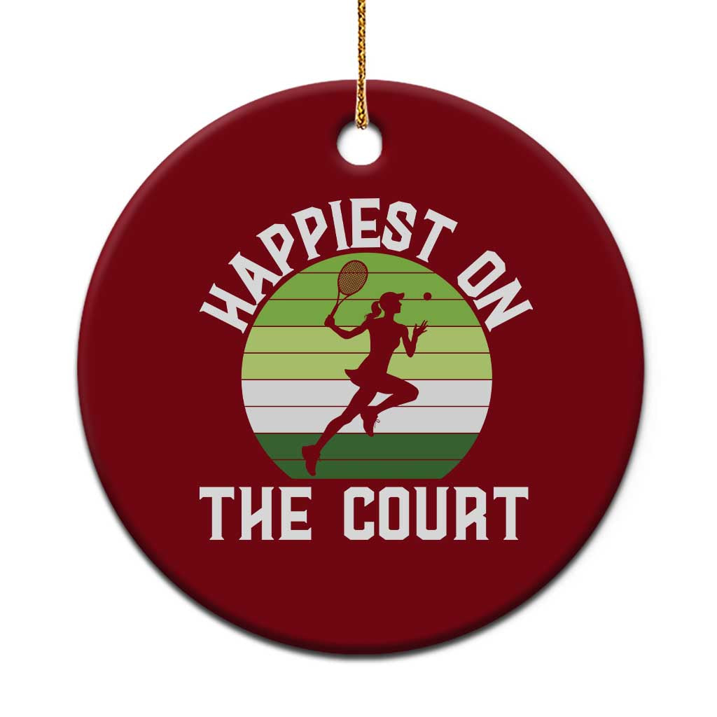 Happiest On The Court Ceramic Ornament Vintage Retro Tennis Girl Gift TS12 1pc Red Print Your Wear