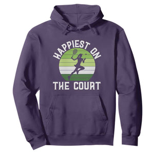 Happiest On The Court Hoodie Vintage Retro Tennis Girl Gift TS12 Purple Print Your Wear