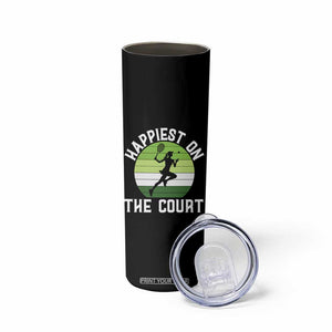 Happiest On The Court Skinny Tumbler Vintage Retro Tennis Girl Gift TS12 Print Your Wear
