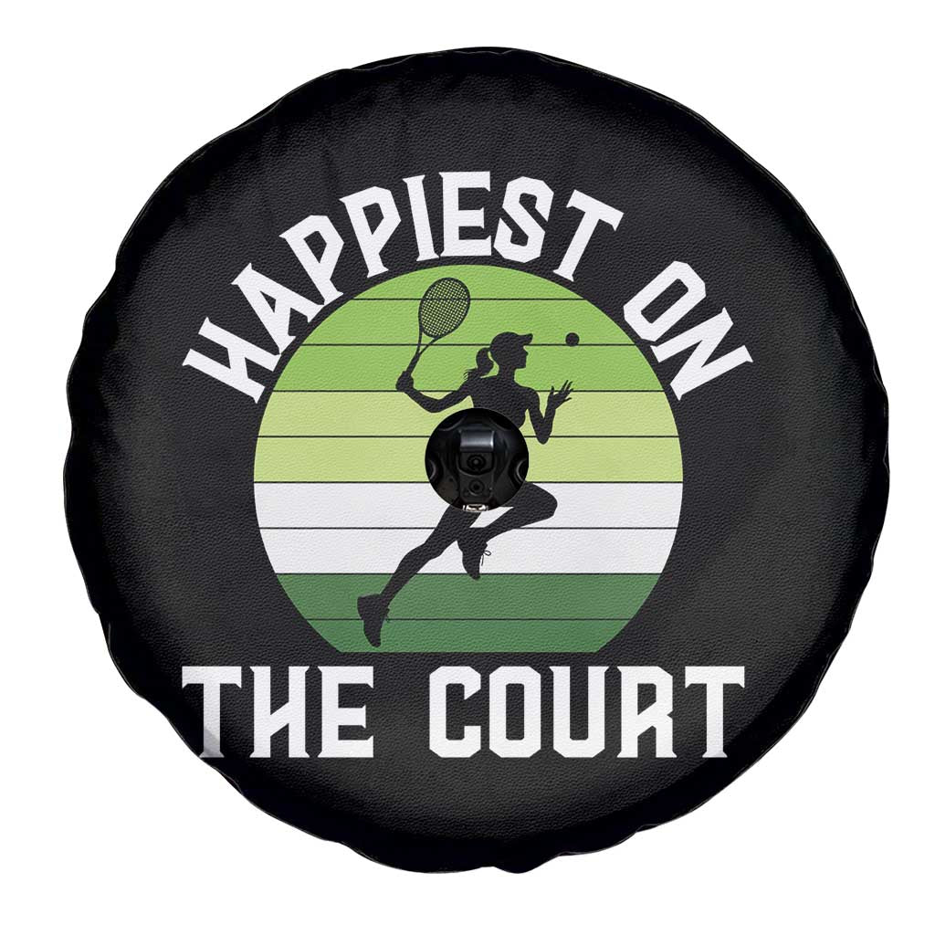 Happiest On The Court Spare Tire Cover Vintage Retro Tennis Girl Gift TS12 Print Your Wear