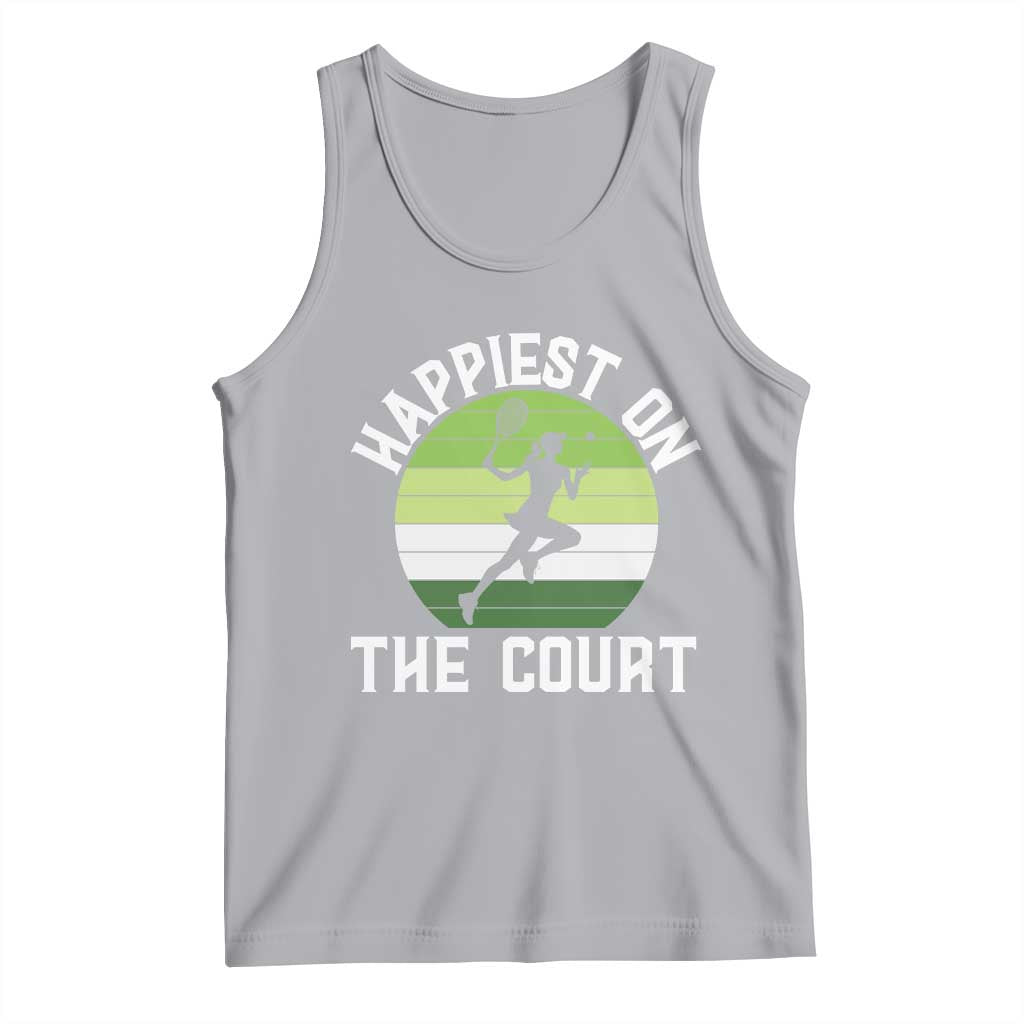 Happiest On The Court Tank Top Vintage Retro Tennis Girl Gift TS12 Athletic Heather Print Your Wear