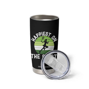 Happiest On The Court Tumbler Cup Vintage Retro Tennis Girl Gift TS12 Print Your Wear