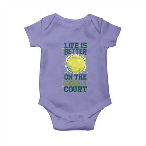 Life Is Better On The Court Baby Onesie Tennis Lover Gift TS12 Violet Print Your Wear