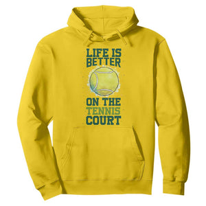 Life Is Better On The Court Hoodie Tennis Lover Gift TS12 Daisy Print Your Wear