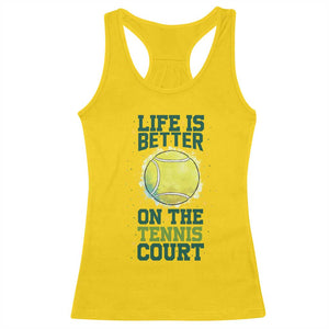 Life Is Better On The Court Racerback Tank Top Tennis Lover Gift TS12 Daisy Print Your Wear