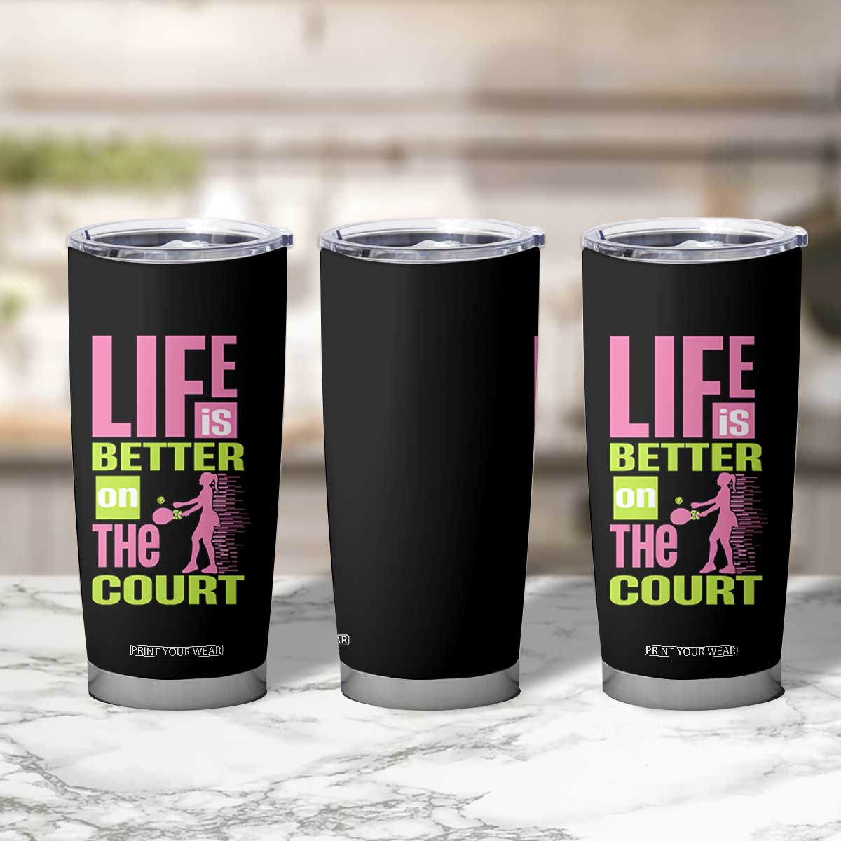 Life Is Better On The Court Tumbler Cup Gift For Tennis Fan TS12 Print Your Wear