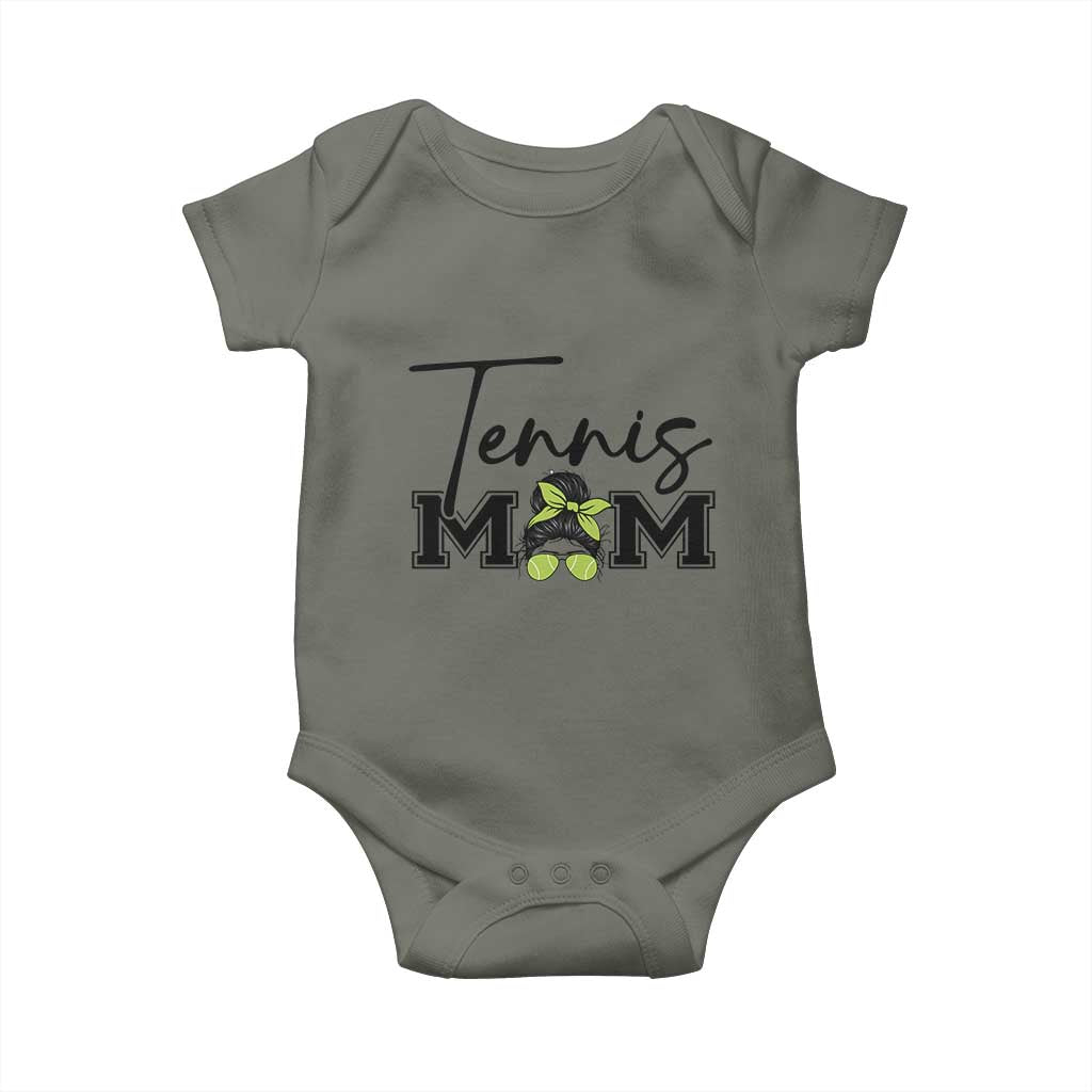 Funny Tennis Player Gift For Tennis Mom Baby Onesie TS12 Military Green Print Your Wear