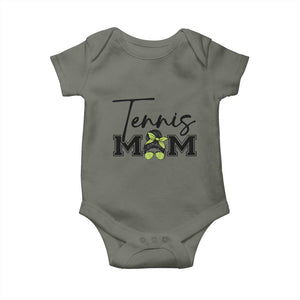 Funny Tennis Player Gift For Tennis Mom Baby Onesie TS12 Military Green Print Your Wear