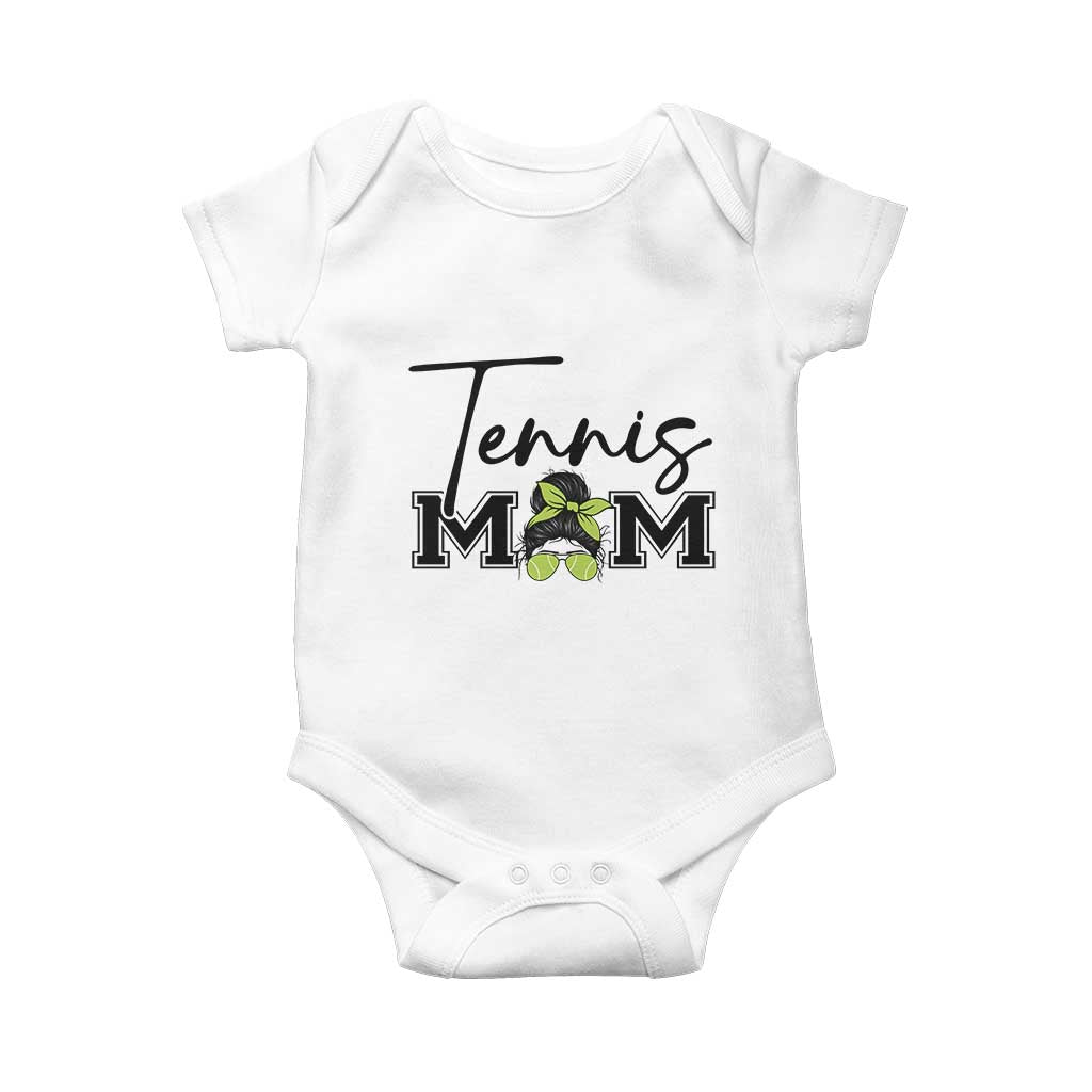Funny Tennis Player Gift For Tennis Mom Baby Onesie TS12 White Print Your Wear