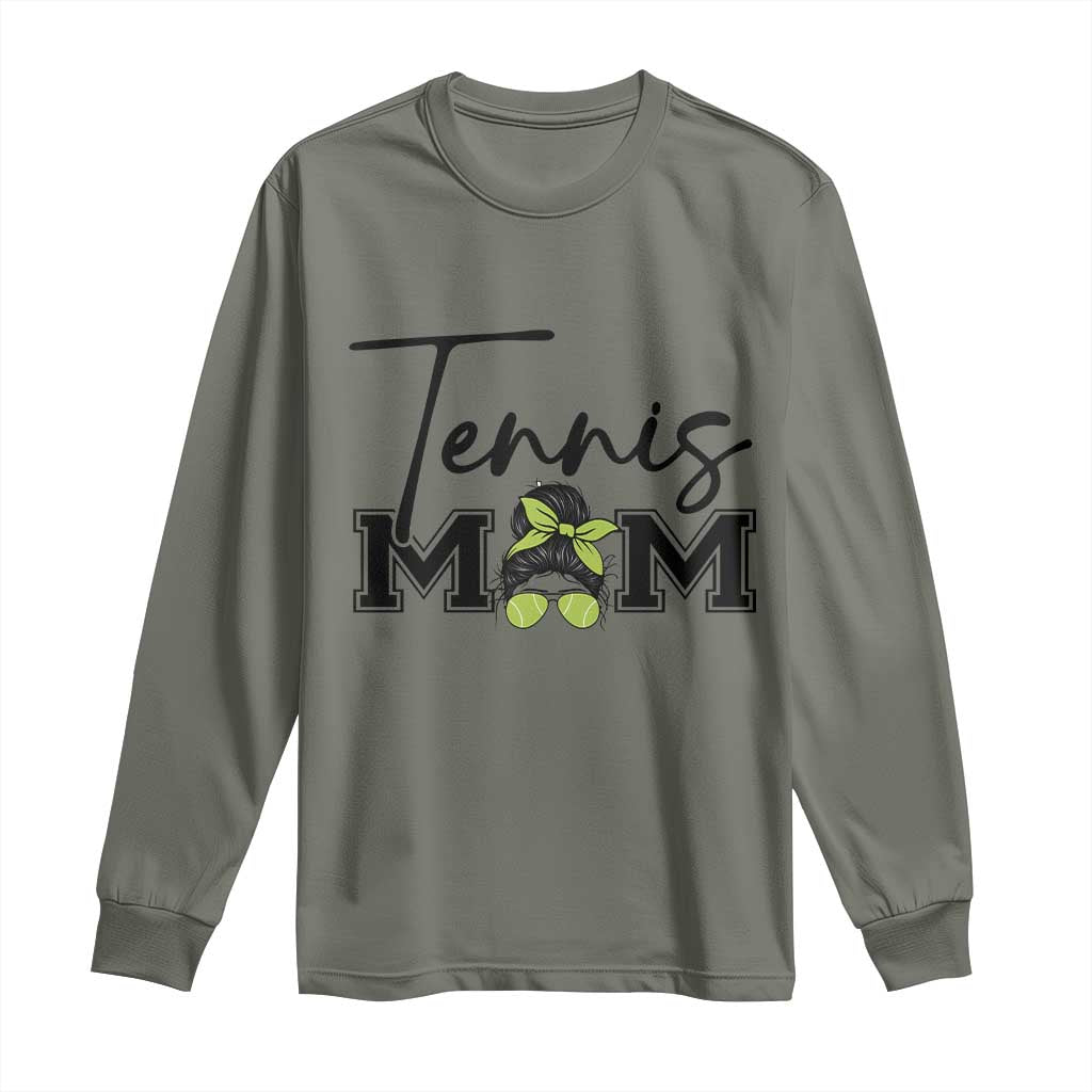 Funny Tennis Player Gift For Tennis Mom Long Sleeve Shirt TS12 Military Green Print Your Wear