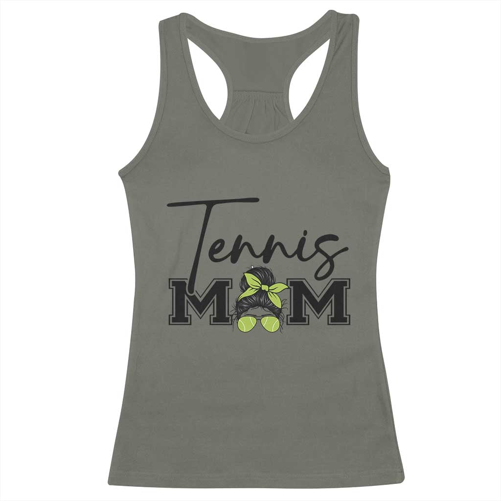 Funny Tennis Player Gift For Tennis Mom Racerback Tank Top TS12 Military Green Print Your Wear