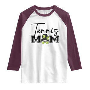 Funny Tennis Player Gift For Tennis Mom Raglan Shirt TS12 White Maroon Print Your Wear