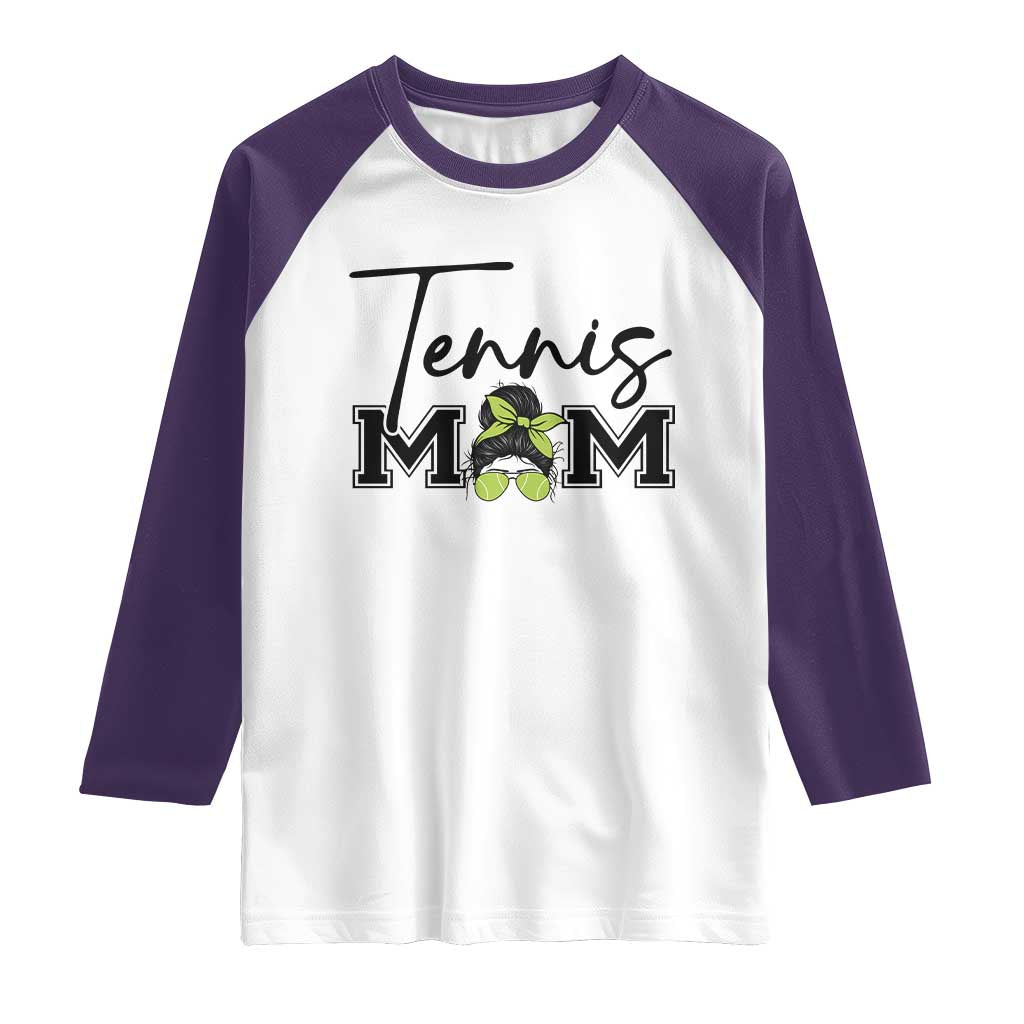 Funny Tennis Player Gift For Tennis Mom Raglan Shirt TS12 White Purple Print Your Wear