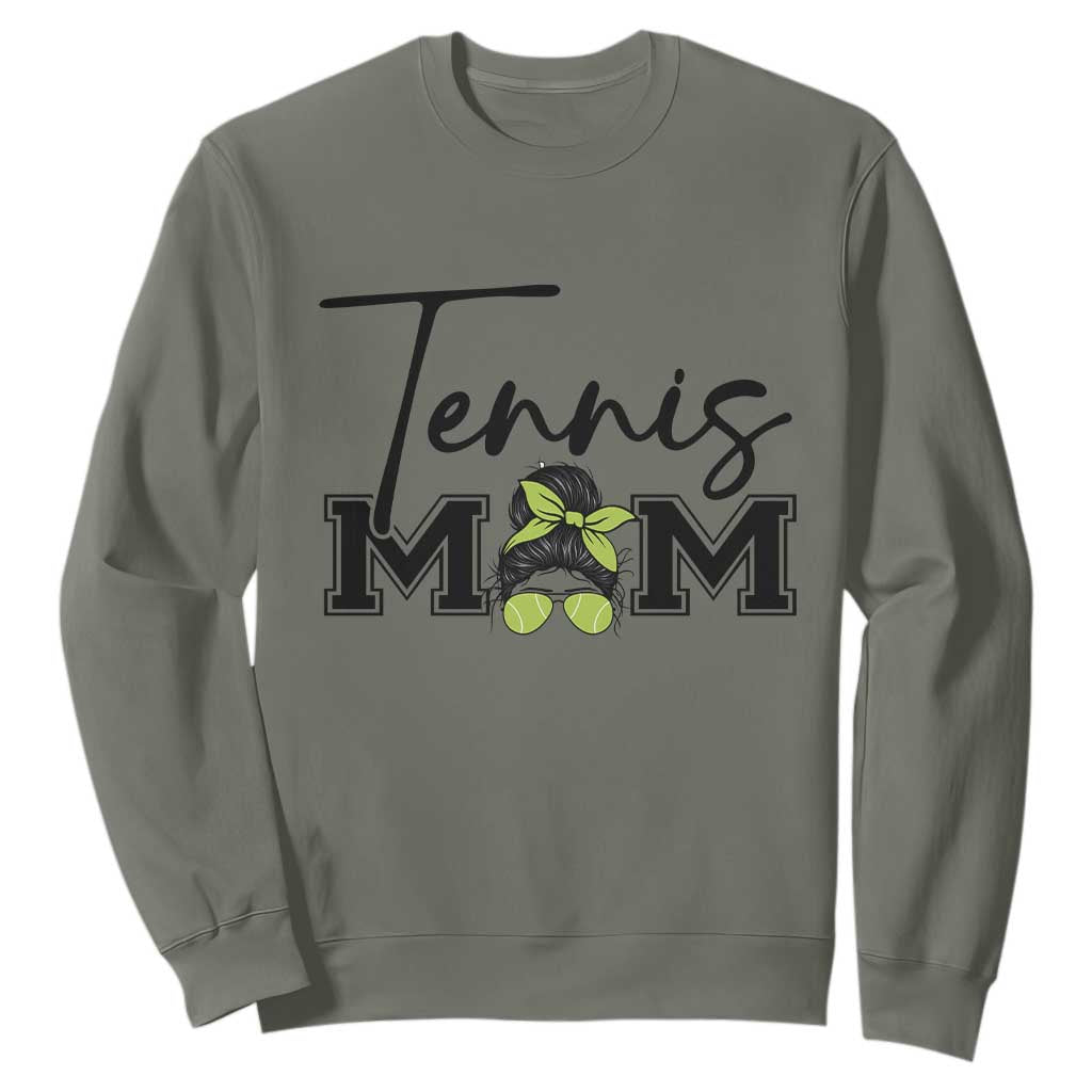 Funny Tennis Player Gift For Tennis Mom Sweatshirt TS12 Military Green Print Your Wear