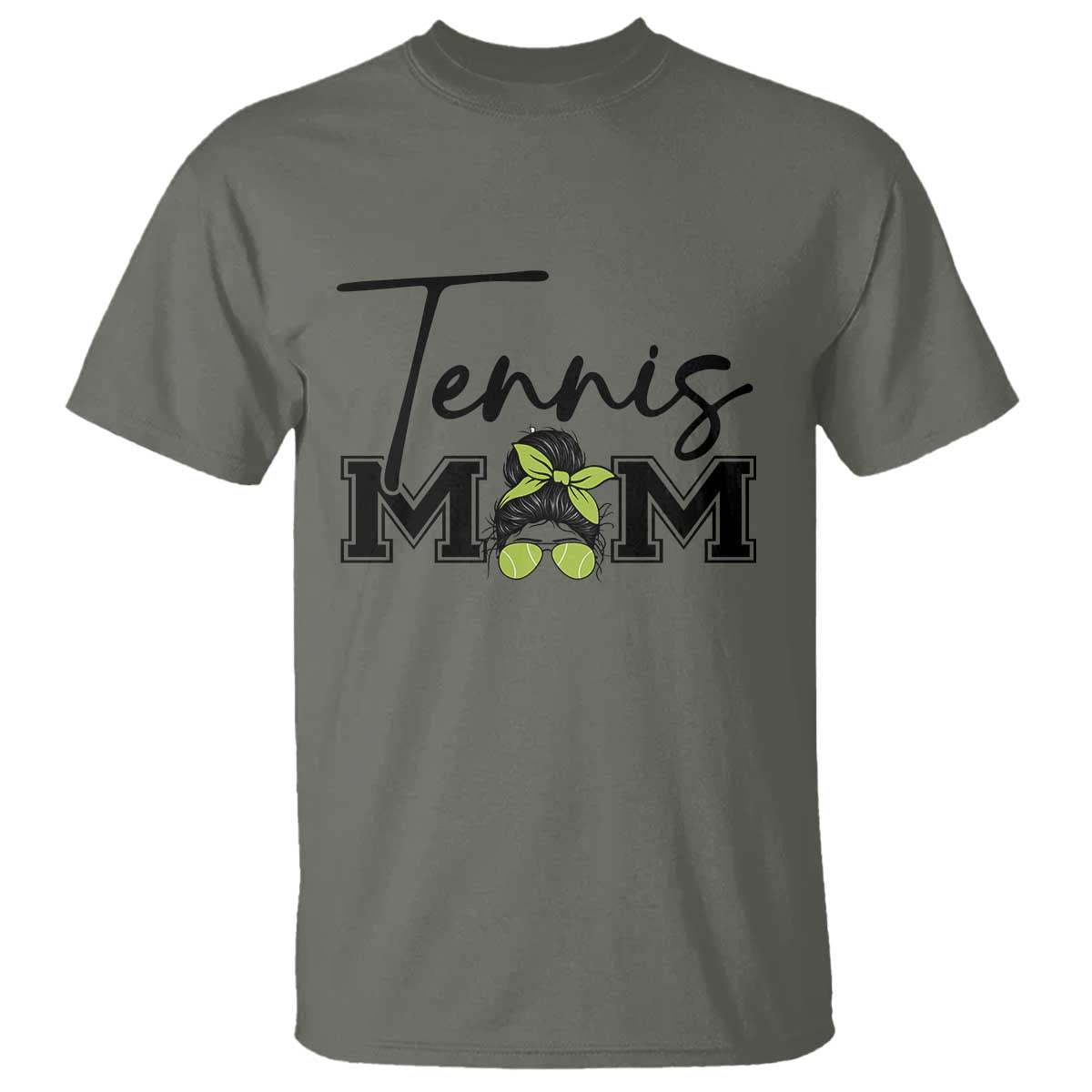 Funny Tennis Player Gift For Tennis Mom T Shirt TS12 Military Green Print Your Wear