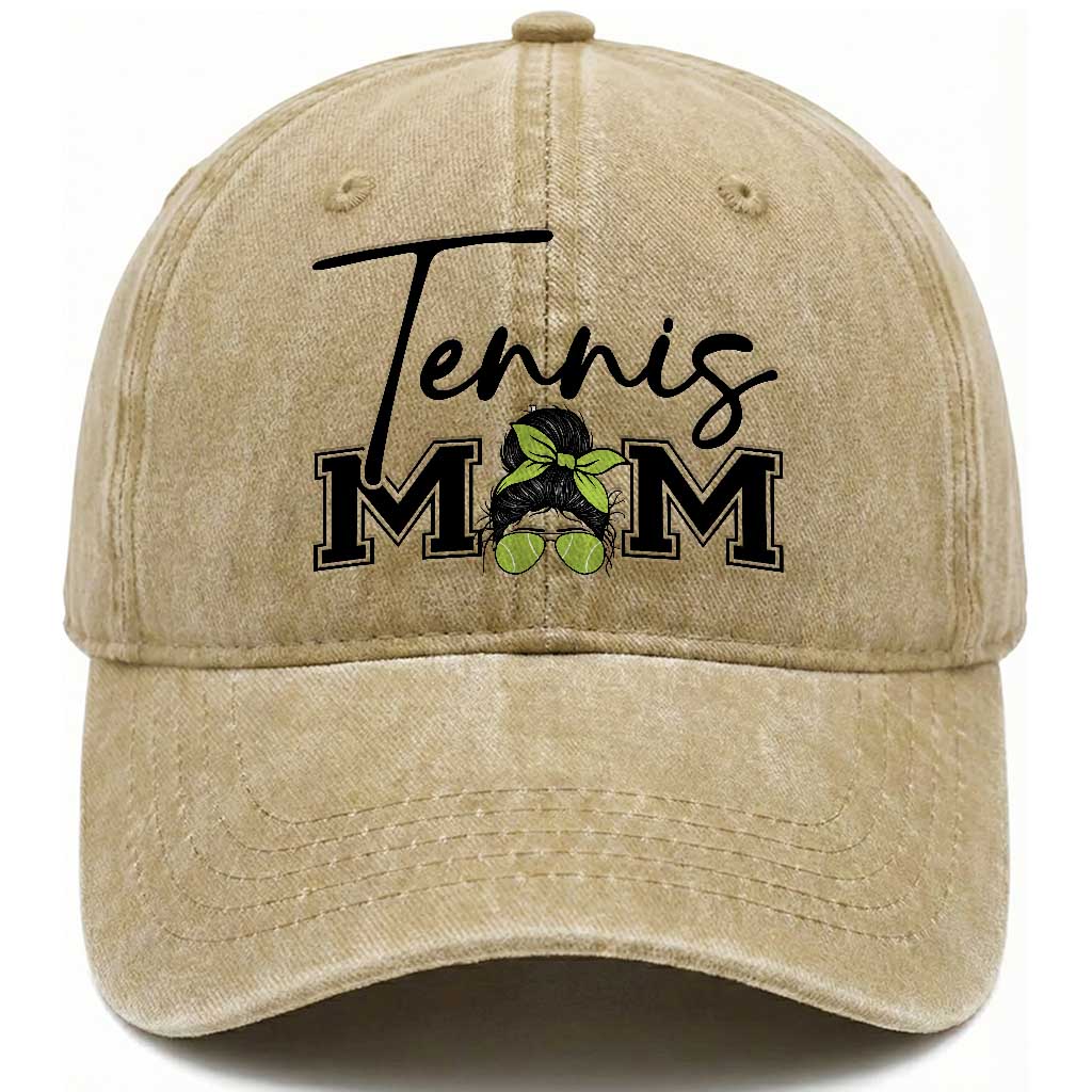 Funny Tennis Player Gift For Tennis Mom Washed Cotton Baseball Cap TS12 Print Your Wear