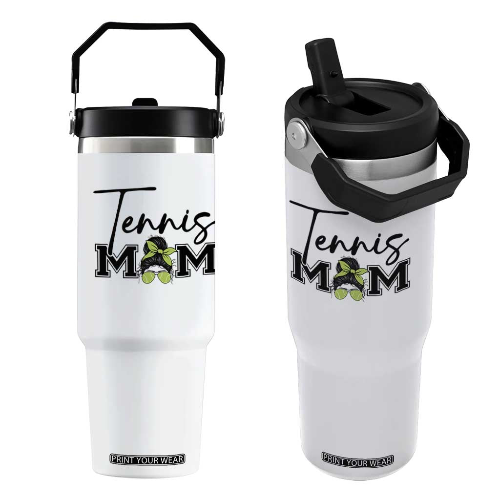Funny Tennis Player Gift For Tennis Mom Flip Straw Tumbler TS12 One Size: 30 oz White Print Your Wear