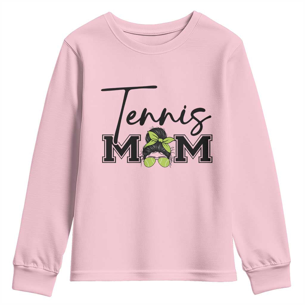 Funny Tennis Player Gift For Tennis Mom Youth Sweatshirt TS12 Light Pink Print Your Wear