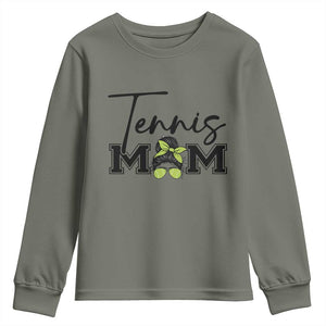 Funny Tennis Player Gift For Tennis Mom Youth Sweatshirt TS12 Military Green Print Your Wear