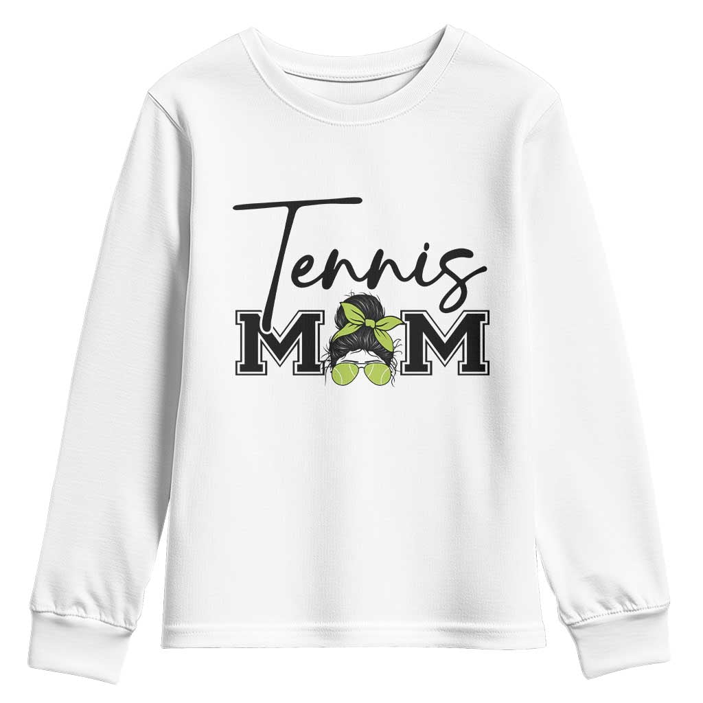 Funny Tennis Player Gift For Tennis Mom Youth Sweatshirt TS12 White Print Your Wear