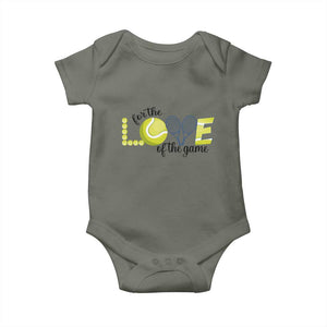 For The Love Of The Game Baby Onesie Inspirational Tennis Gift TS12 Military Green Print Your Wear