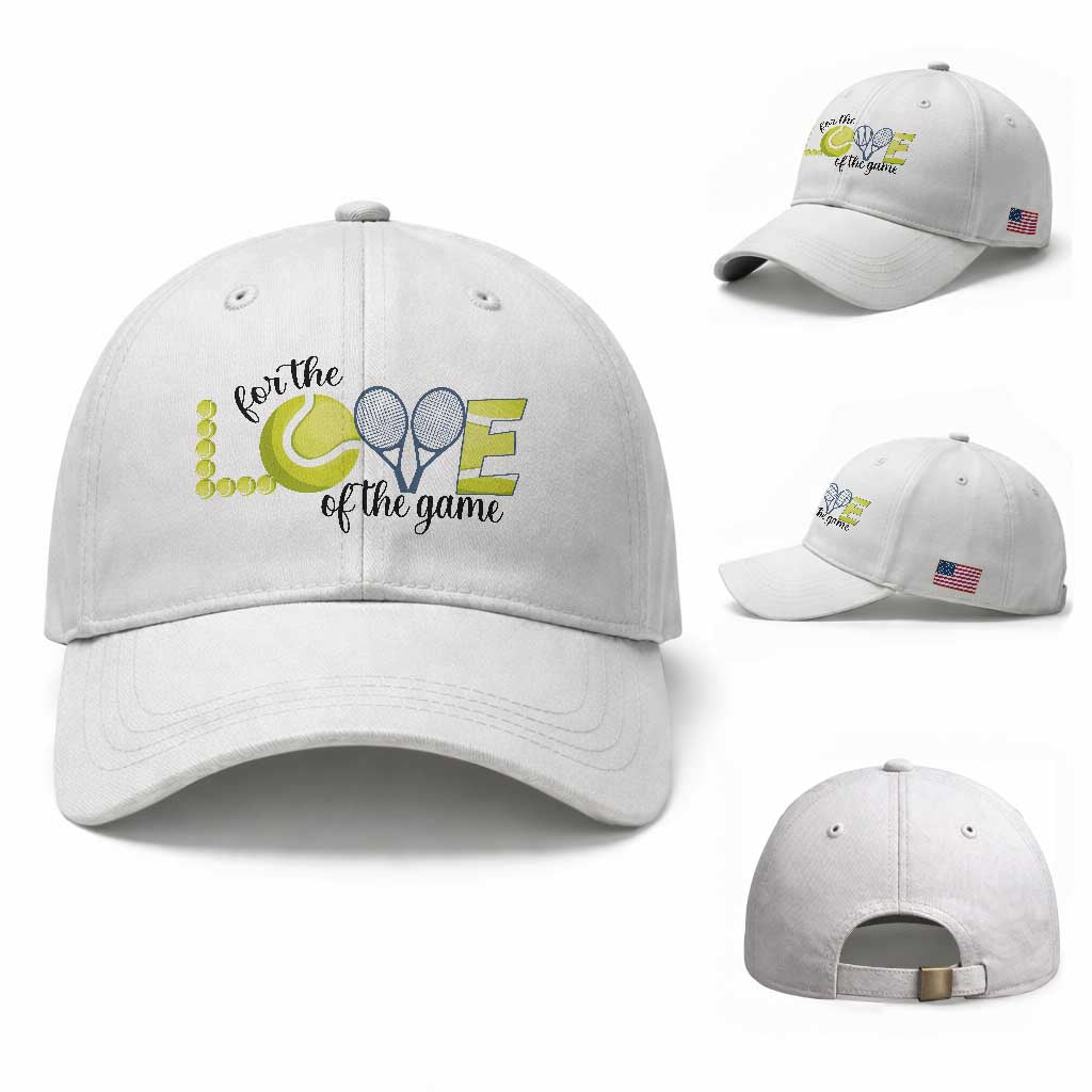 For The Love Of The Game Baseball Cap Inspirational Tennis Gift TS12 Baseball Cap Universal Fit White Print Your Wear