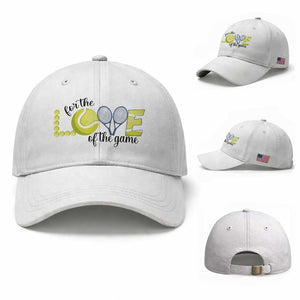 For The Love Of The Game Baseball Cap Inspirational Tennis Gift TS12 Baseball Cap Universal Fit White Print Your Wear